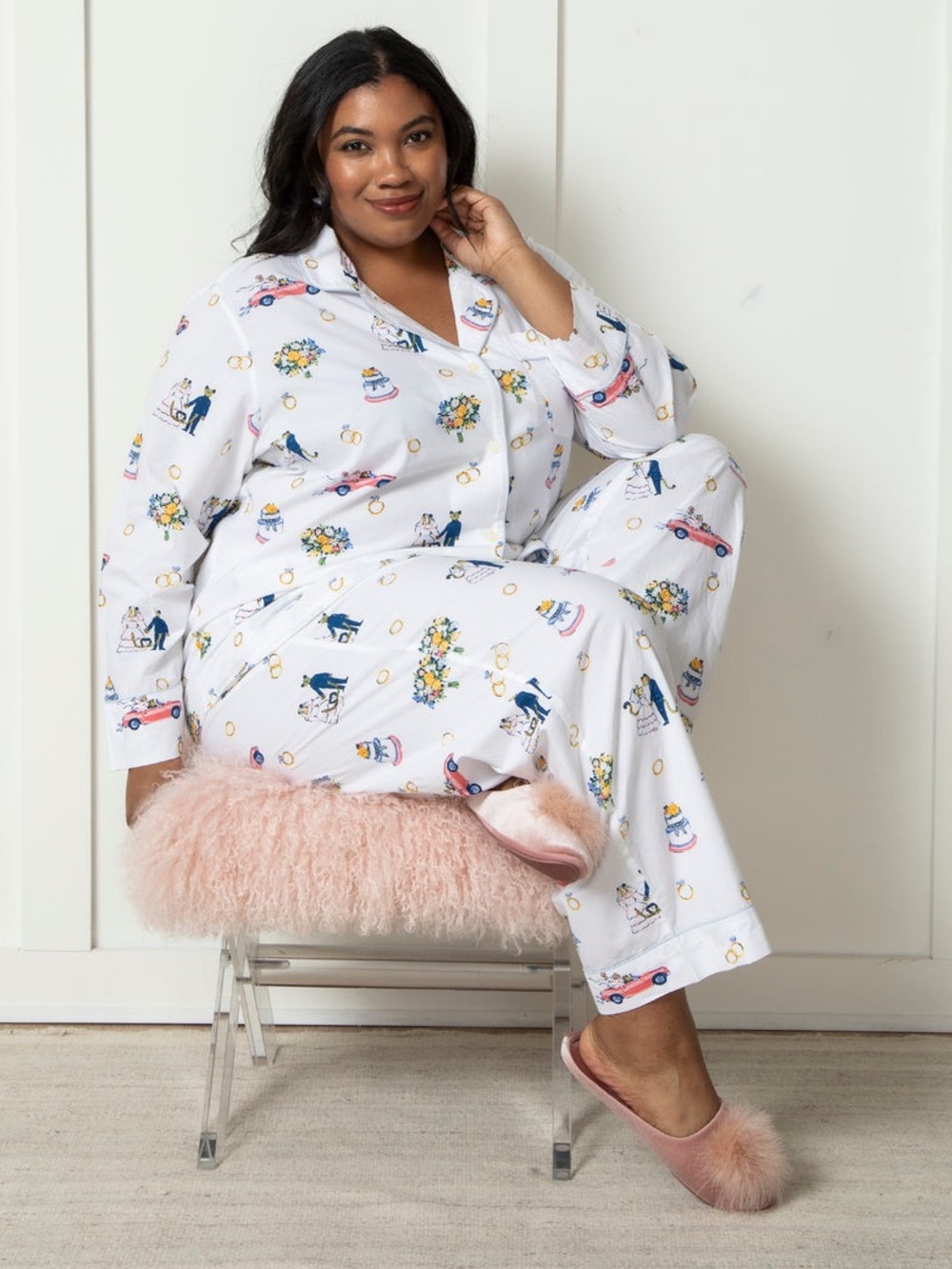 Printfresh Happily Ever After White Pajama Top size 6x plus size